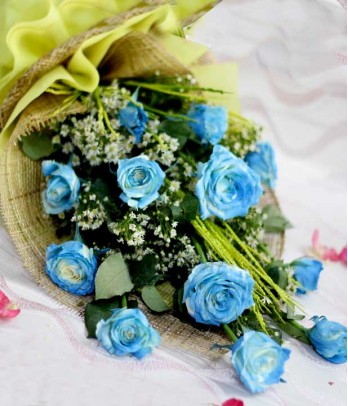 1 Dozen Blue Rose Spray (Arm Bouquet)