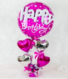 Happy Birthday Balloon with Heart Balloons